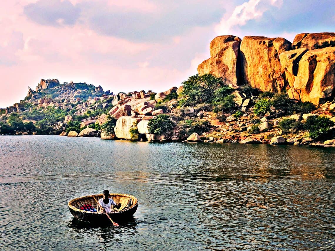 Hampi stone structures historical UNESCO monument