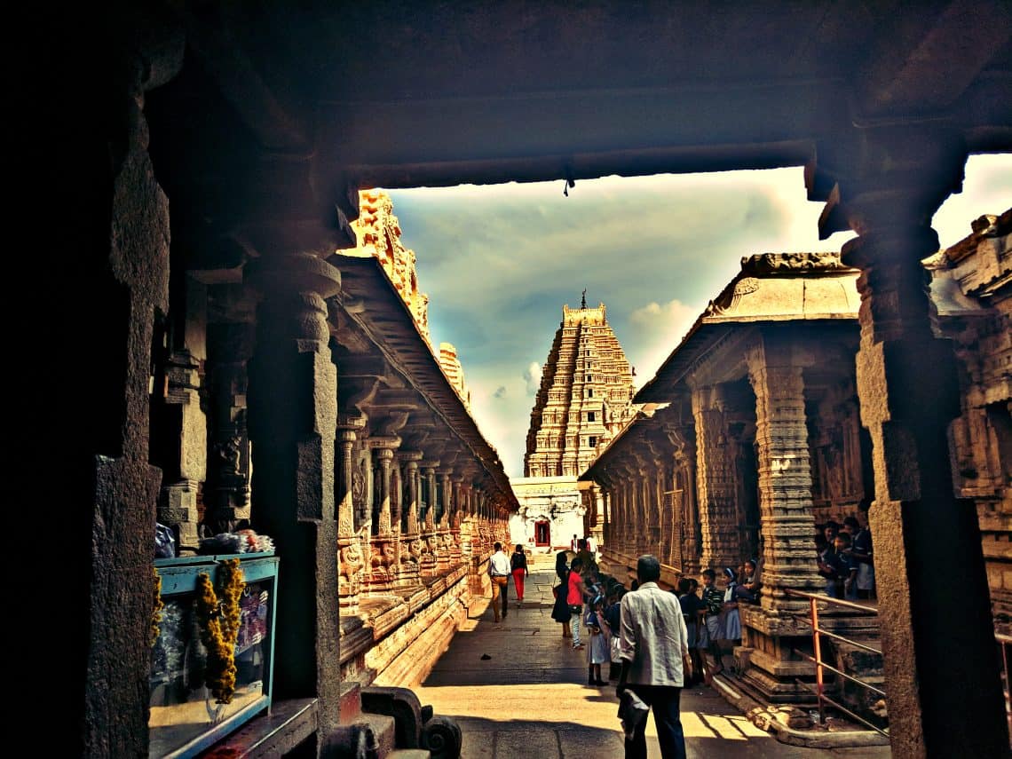 Hampi stone structures historical UNESCO monument