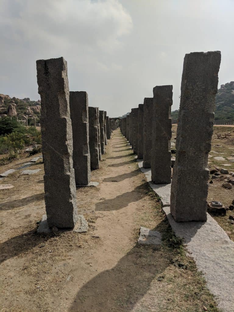 Hampi stone structures historical UNESCO monument