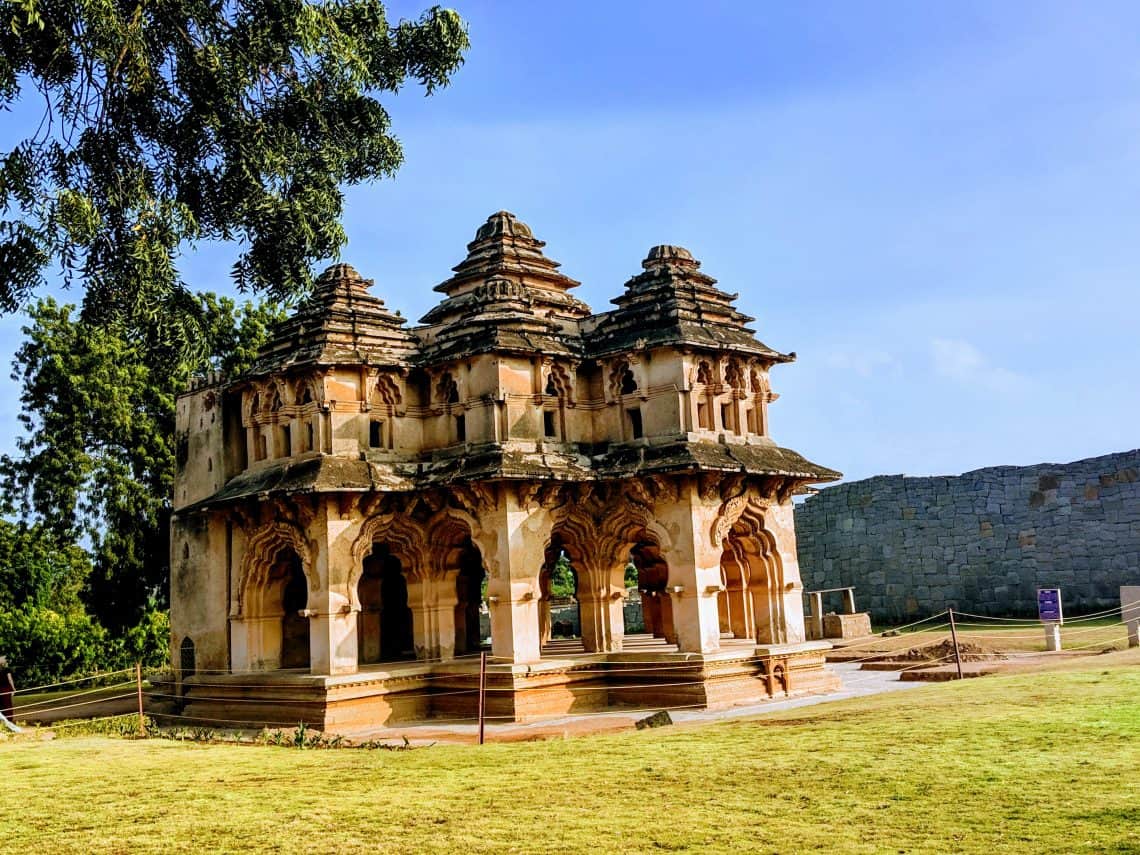 Hampi stone structures historical UNESCO monument