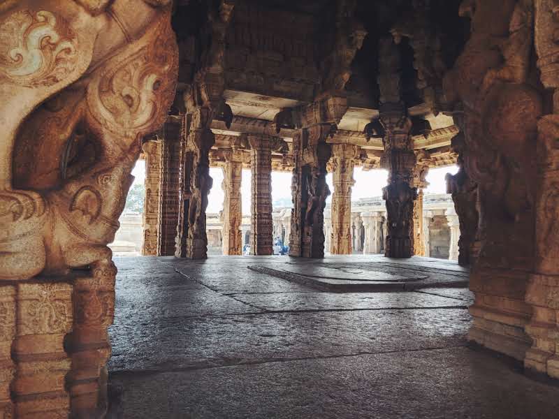 Hampi stone structures historical UNESCO monument