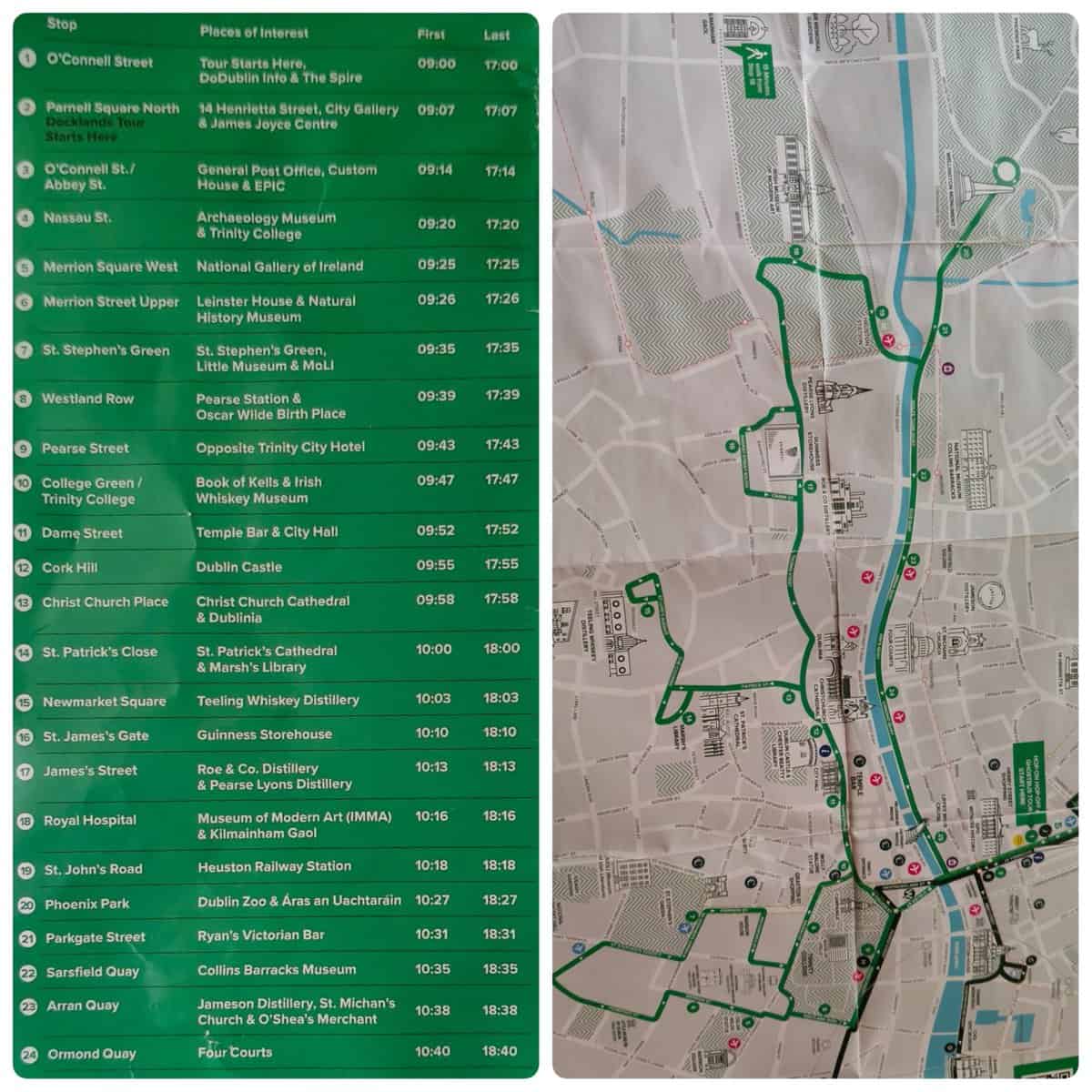 Three days Ireland itinerary | Dublin Map